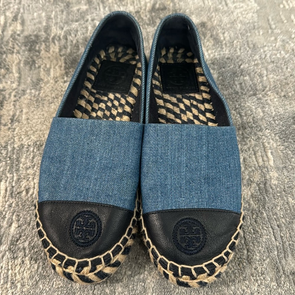 Used Denim Tory Burch espadrilles. Very comfortable and versatile.